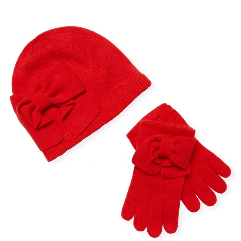 Kate Spade Dorothy  Bow Beanie and Glove Box Set